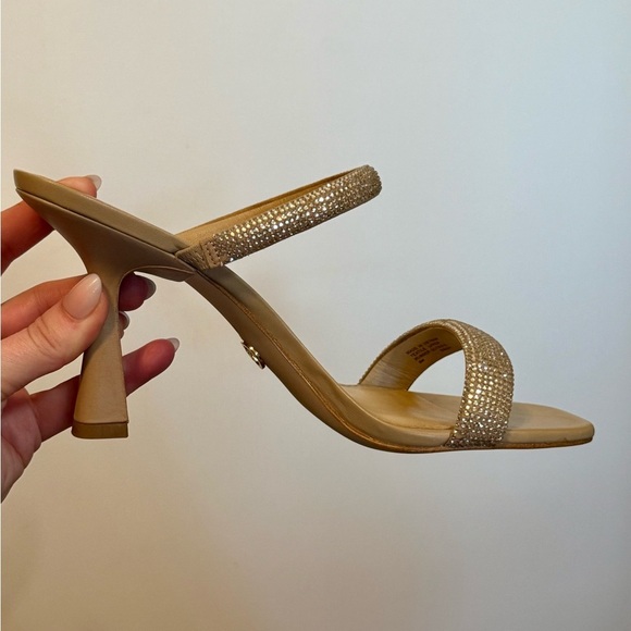 Michael Kors Clara Tan Rhinestone High Heel Party Wedding Sandals- Size 8 - Picture 4 of 7